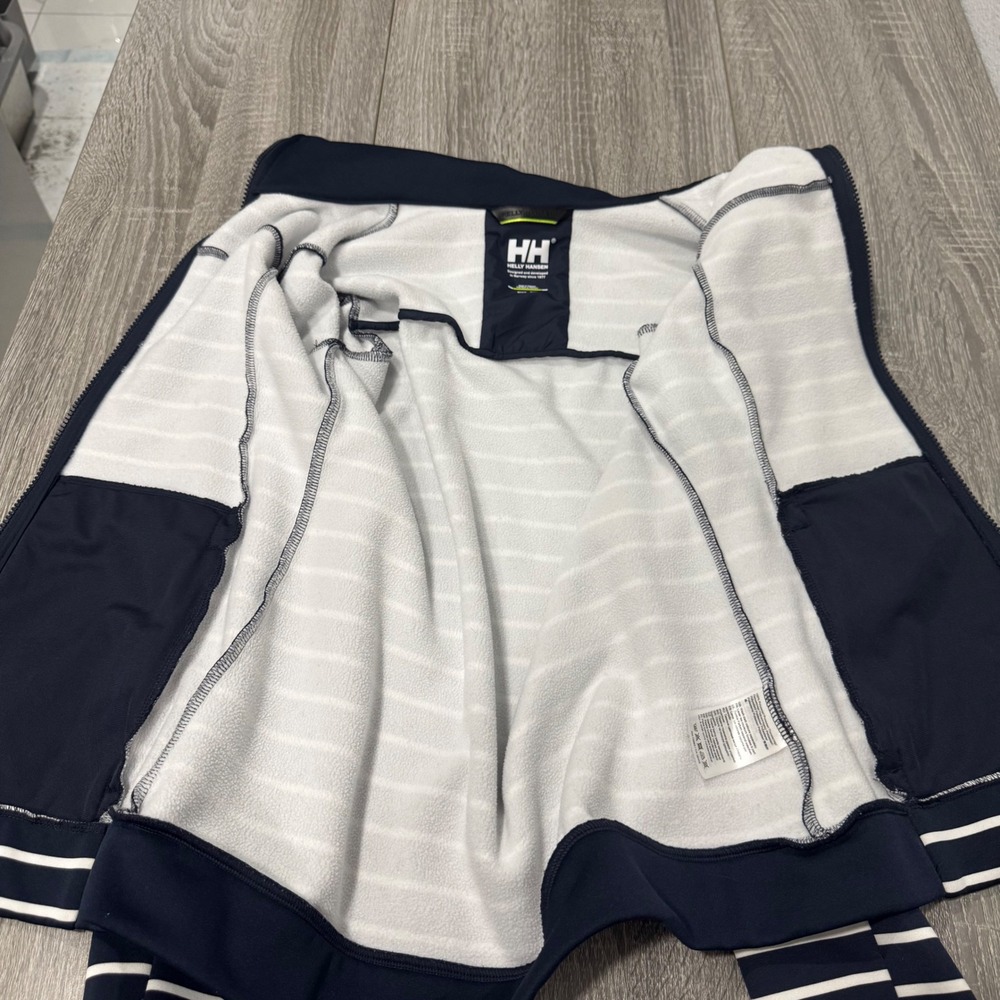 Helly Hansen Womens Navy White Striped Full Zip Jacket Small Nautical HH - Picture 6 of 8